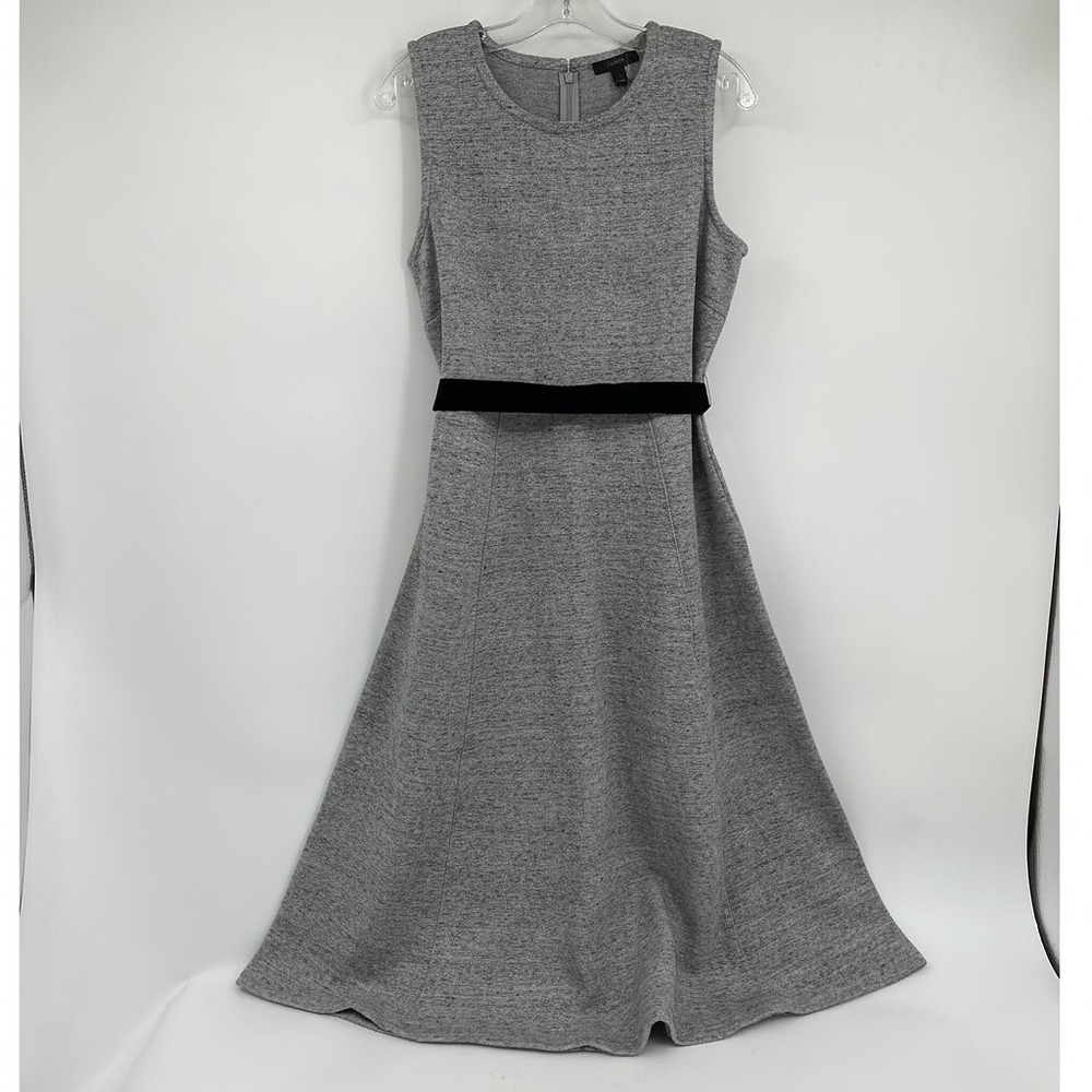 J. Crew Gray Sleeveless Belted Midi Dress | Women’s Size 12